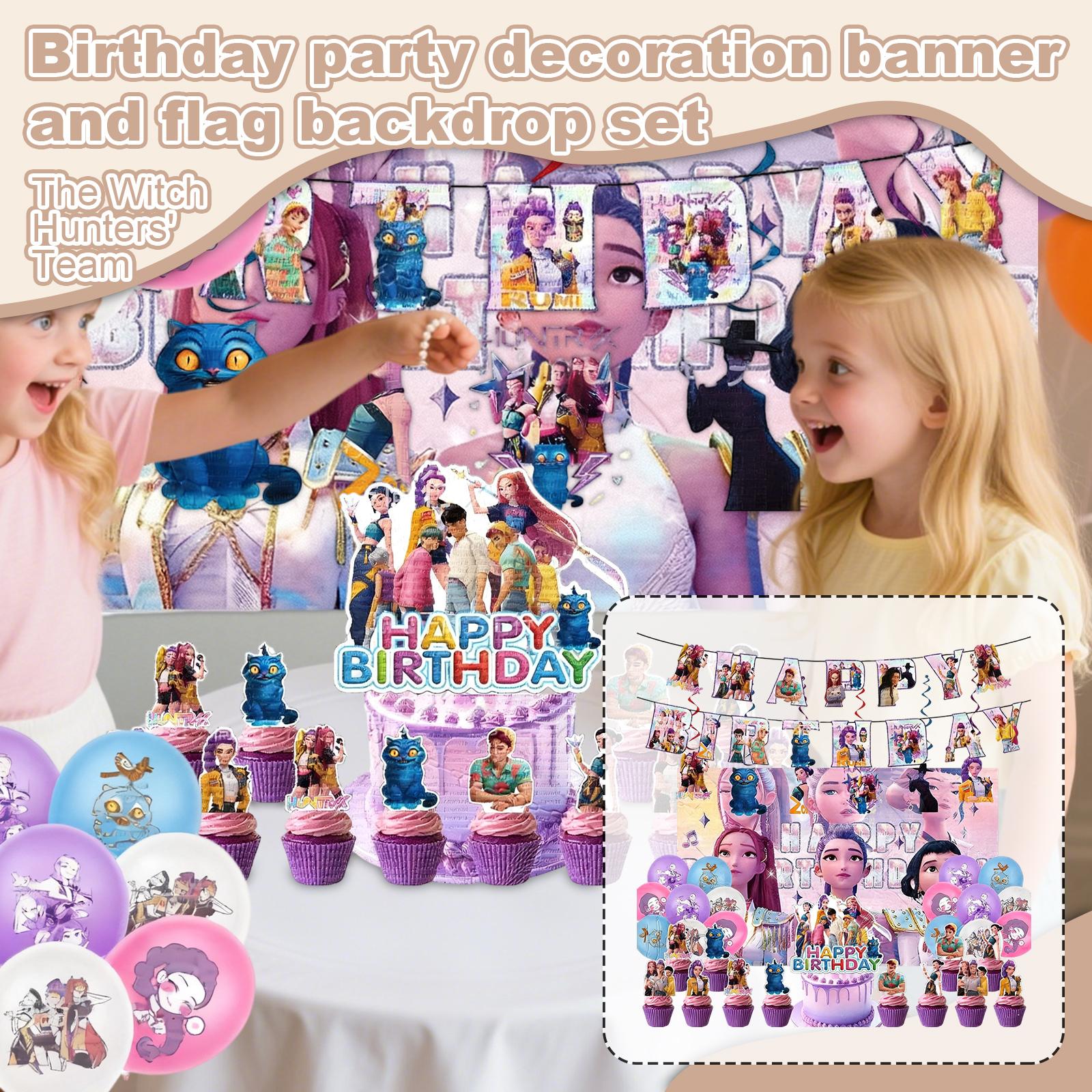 

Cartoon - Themed Paper Birthday Party Supplies Set - Perfect Gift For Kids’ Birthday Celebrations With Banners, Balloons, And Cake Toppers One Size белый