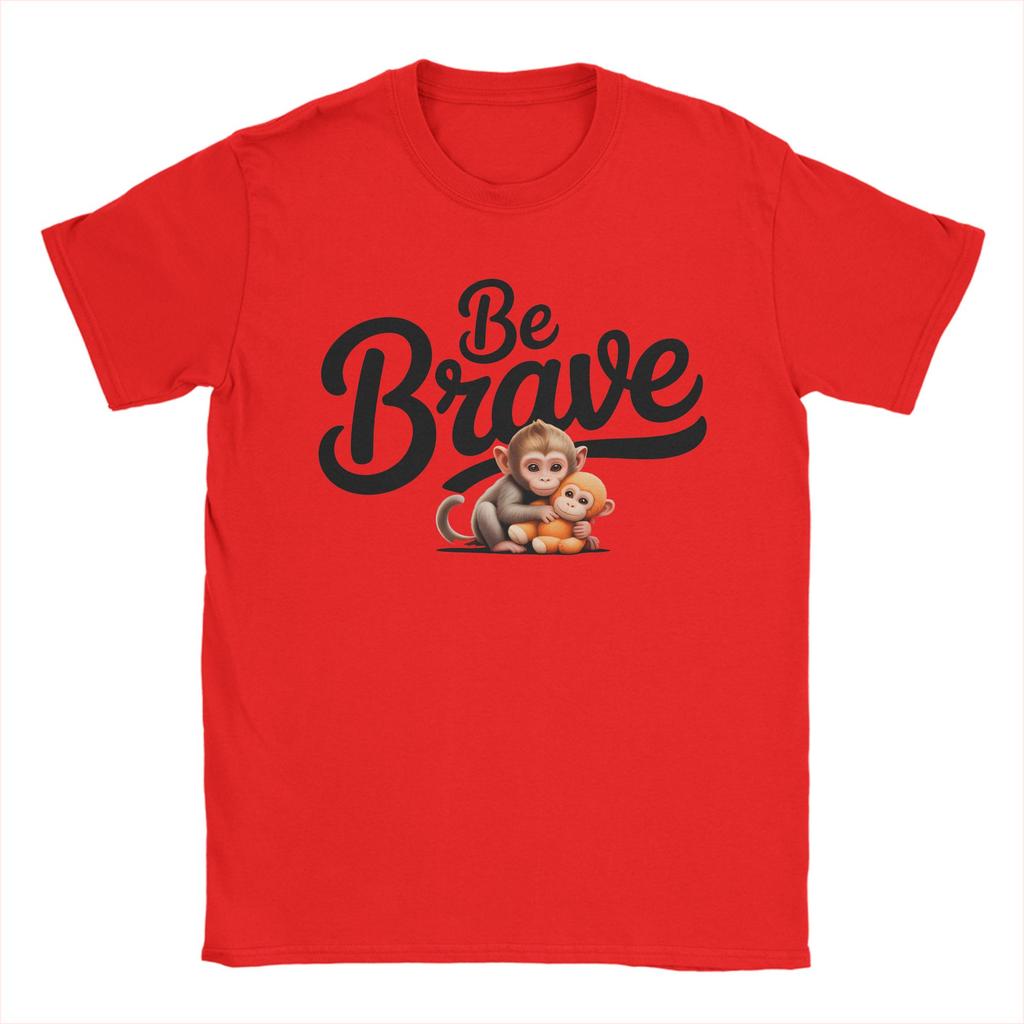 Unisex Womens Punch Monkey Be Brave T Shirts Pure Cotton Tops Casual Short Sleeve Round Neck Tee Shirt Plus Size TShirts