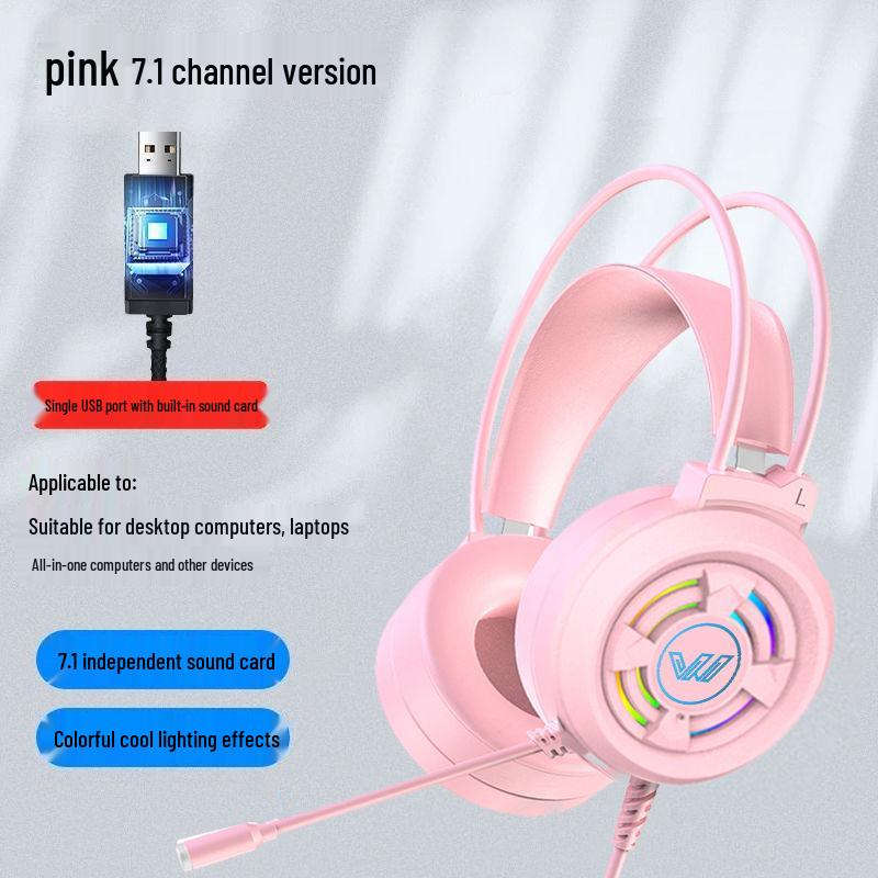 Căști de gaming over-ear cu sunet surround 7.1 și microfon pentru PC și laptop