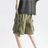 2026 New Fashion Summer Men's Shorts Solid Color Big Pocket Cargo Shorts Casual Knee Length Shorts For Men