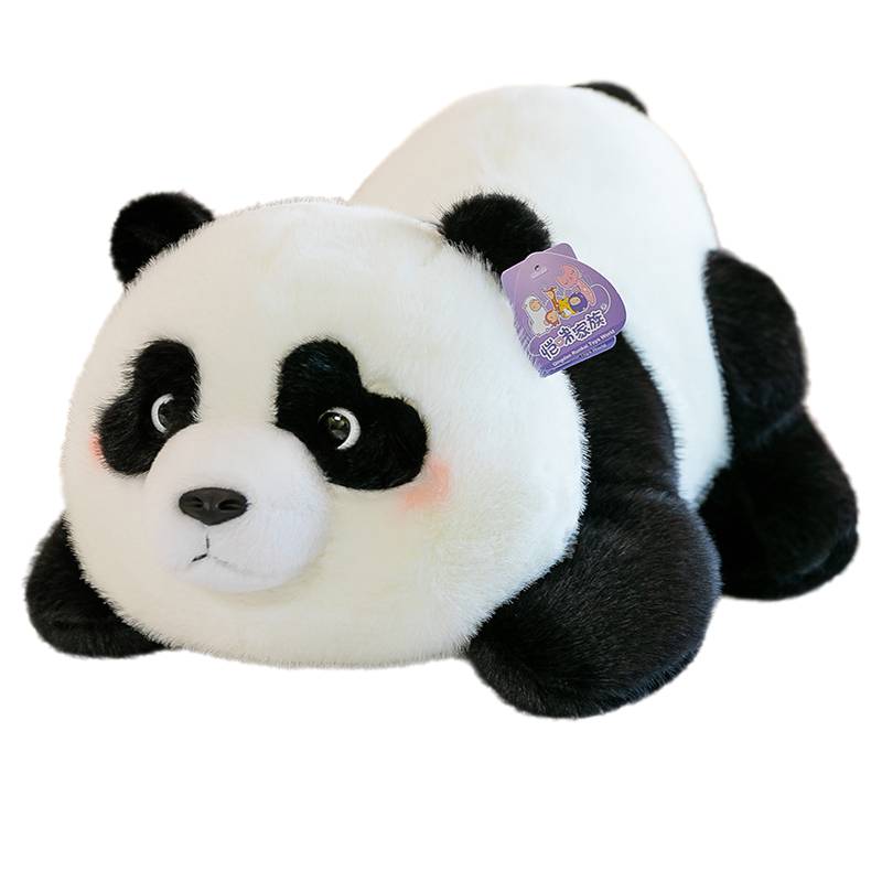 

Plush Panda Bear Pillow Toy Realistic Stuffed Animal Pp Cotton Filling Gift Kids 25cm/9.84in чорний