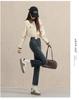 2025 Retro Stretch Slimming Cigarette Jeans - Autumn/Winter Straight-Leg Baguette Pants