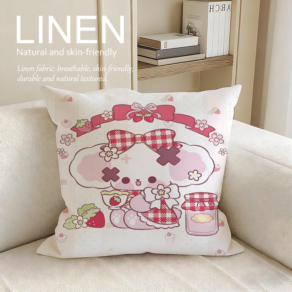 Cute nonomochi Cushion Cover Pillowcase Set Pcs x x Breathable Washable Sofa Cushion Cover