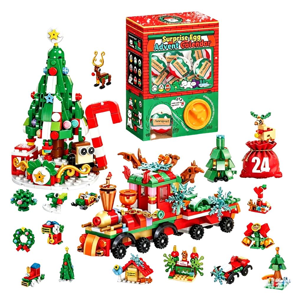 Christmas Building Set with Gacha Machine for Kids Party Favors