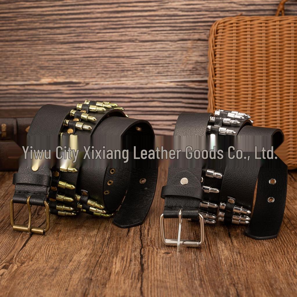 Retro Punk PU Leather Bullet Belt