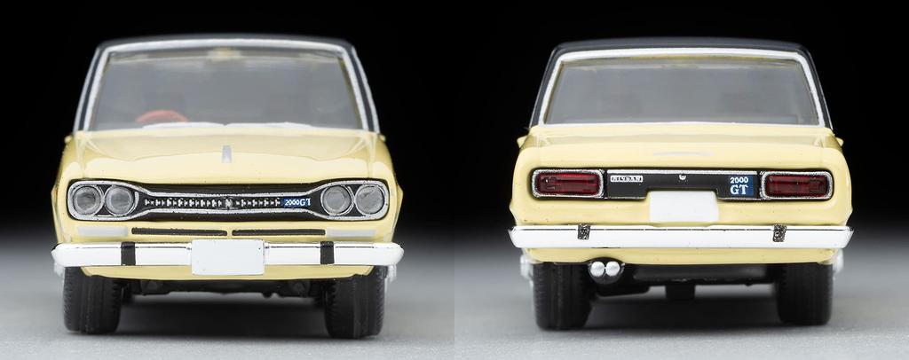 Tomytec Tomica Limited Vintage 1/64 Scale LV-202a Nissan Skyline 2000GT Yellow/Black 1970 Model (Finished Product)
