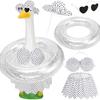 Summer Porch Goose Outfits Funny Goose Costume Set with Pool Float Swim Goggles Swinsuits Hawaiian Luau Style Bikini Set for Outdoor Patio Lawn Decor