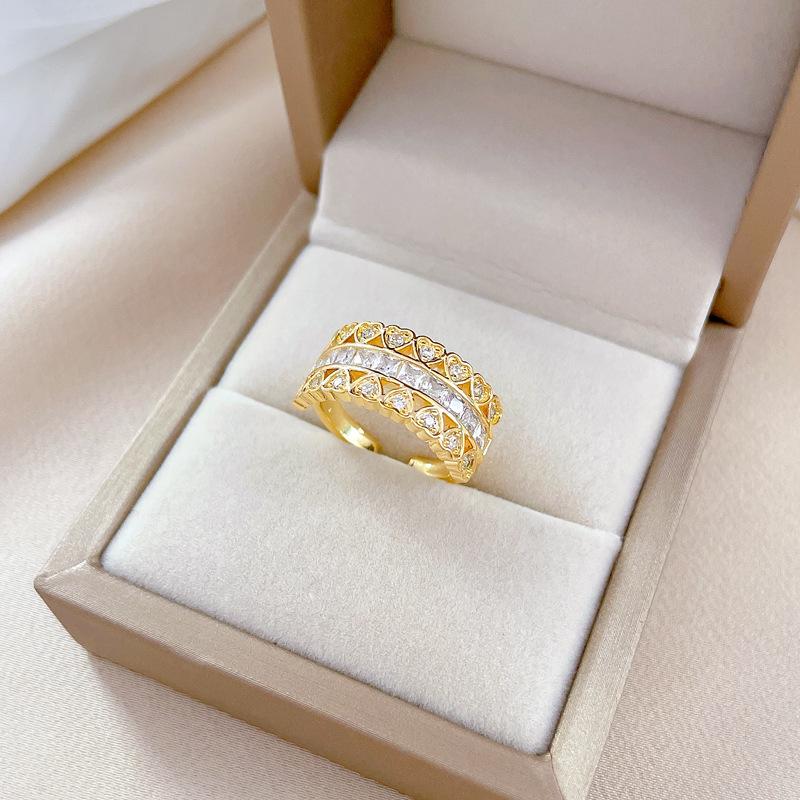 Stylish Gold Color Party Rings for Women 2023 New Adjustable Ring Wedding Party Jewelry Accessories