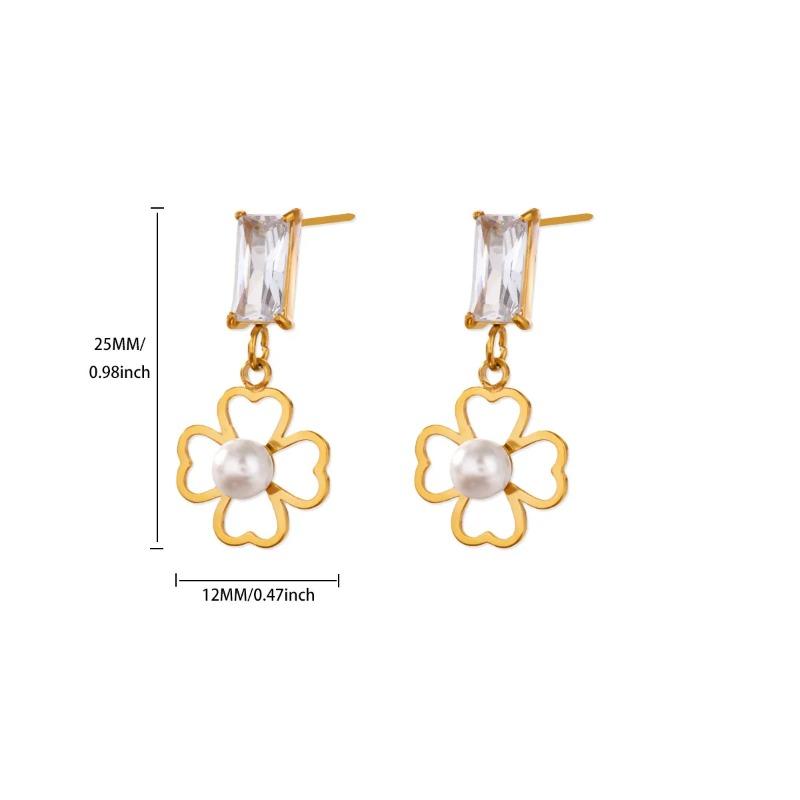 Zircon Cross Design Earrings Women's Color Retention Versatile Personality Temperament Earrings New Products