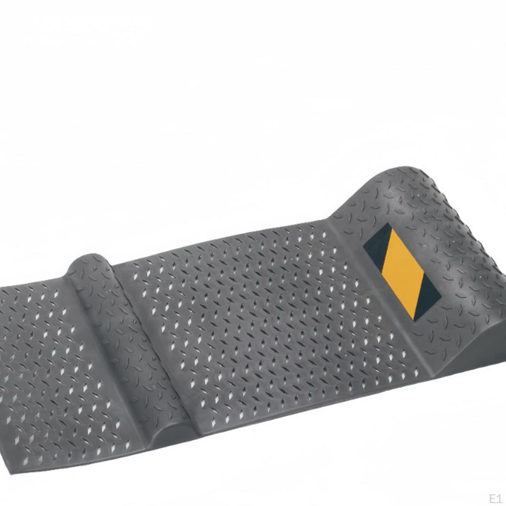 2 Pieces Parking Mat Wheel Stopper Professional Anti Skid Curb Tire Guides Heavy Duty Rubber