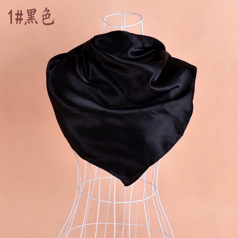 Solid Color Silk Scarf Square 90*90 Headscarf Foulard Satin Bandana Cheveux Neckerchief Hijab Accessoires For Woman Hair Scarf