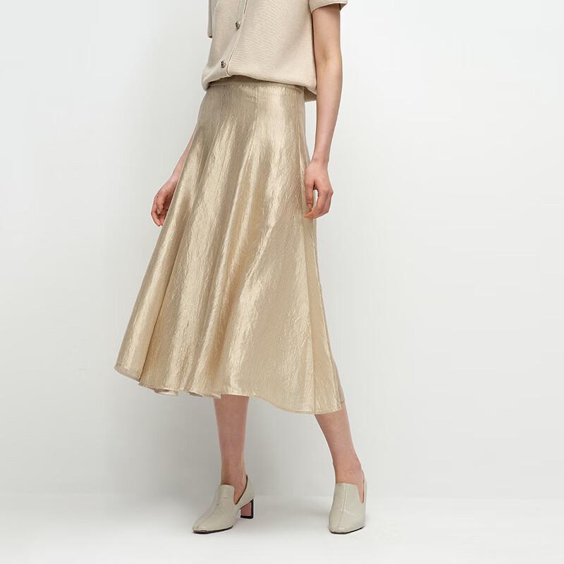 OVVOVV Women s Japanese Glossy Textured Umbrella Skirt XL