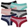 Sexy rendas calcinha feminina algodão roupa interior meninas arco briefs novas senhoras biquíni 6 pçs/set