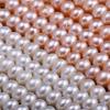 1String, Natural Freshwater Pearls, 5-6 Mm Button Pearl Beads for Jewelry Making DIY Necklace Supplies, Birthday Party Gifts for Women, 36cm