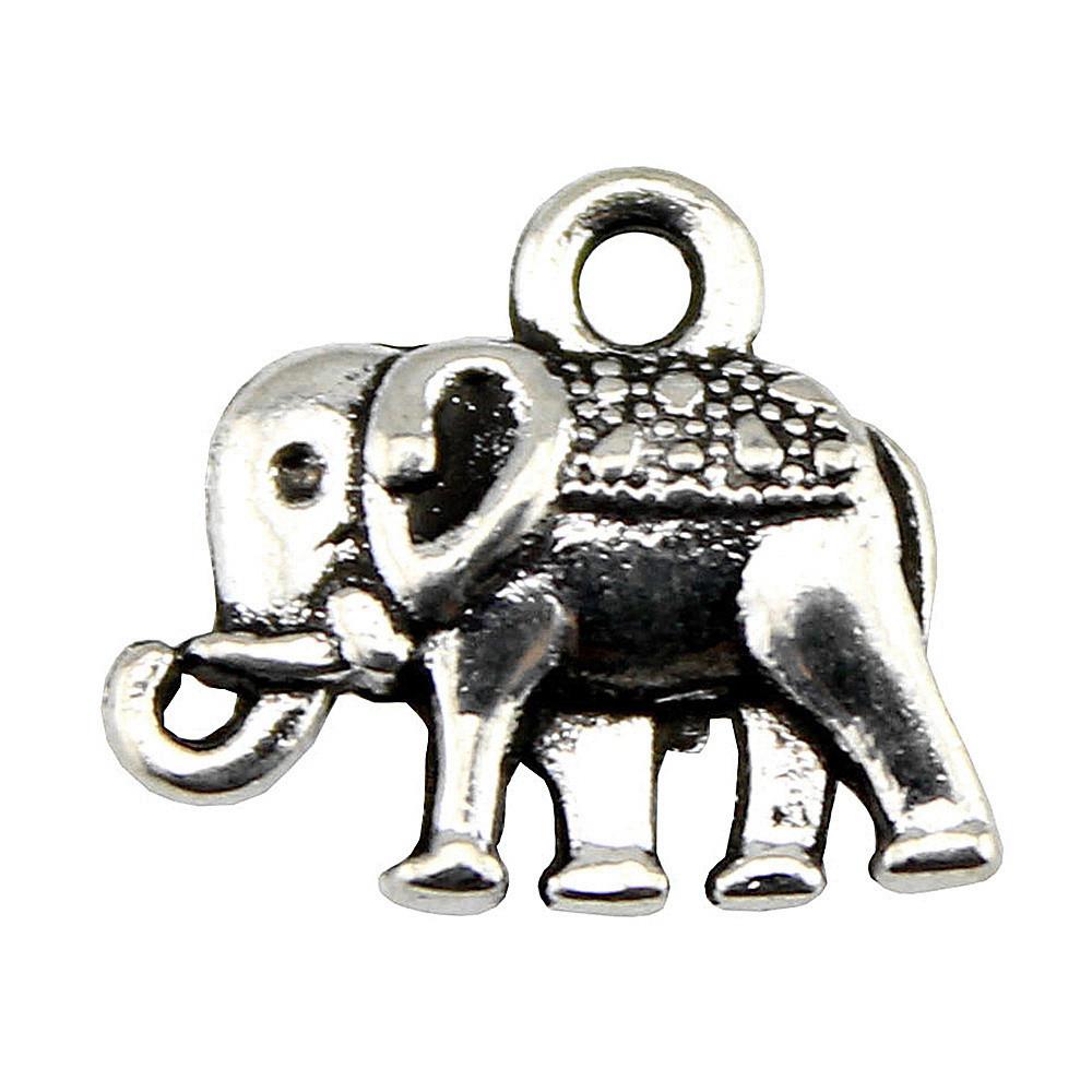 Antique Style Elephant Charms Metal Animal Pendants For DIY Jewelry Keychain Bag Accessories