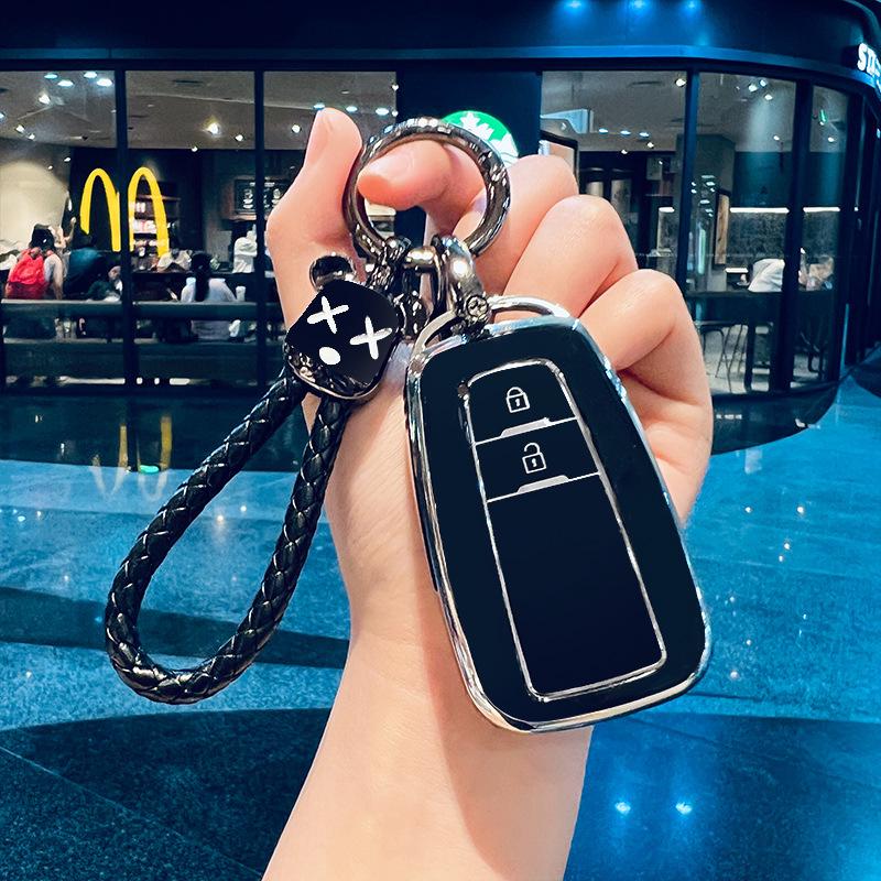 Luxury 2-Button Dual-Engine Protective Key Shell for Toyota Highlander