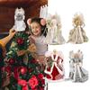 2025 Christmas Tree Topper Angel Fairy With White Feather Wings No Light 3d Christmas Tree Toppers Decorations Ornament