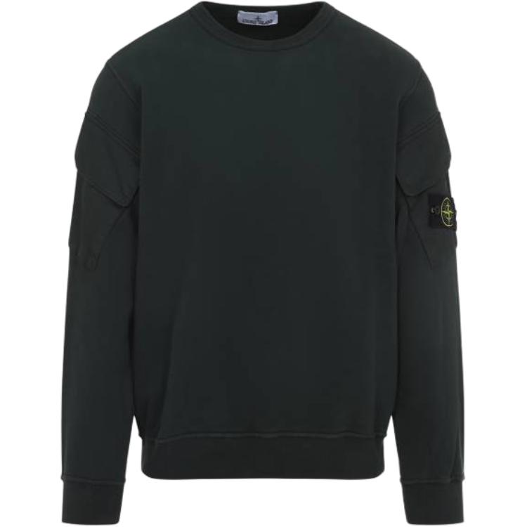 STONE ISLAND Logo Crew Neck Pocket Long Sleeve Sweatshirt Men Sweatshirt Green K2S156100008S0A20-V005E