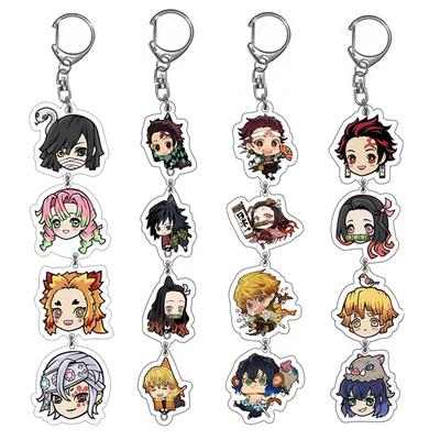 Keychain for Kamado Tanjirou Anime Acrylic Nezuko Makomo Agatsuma Zenitsu Hashibira Inosuke Cute A String Bag Package Ornaments