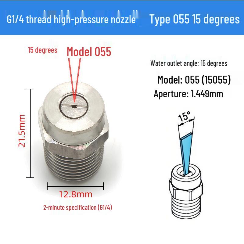 High-Pressure Stainless Steel G1/4 Nozzle for Industrial Cleaning and Dust Removal