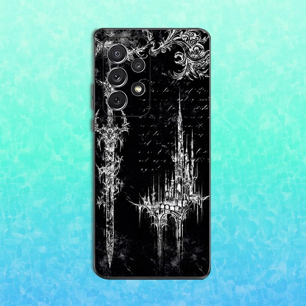 Gothic Cyber Sigil Cross Phone Case For Samsung S25,S24,S23,S22,S21,S20,S10,Ultra,Plus,Lite,FE,Soft Silicone Black Cover