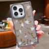 Moteblomstertrykk slankt mykt deksel til iPhone 16 Pro Max 15 Plus 14 13 Pro 12 11 Klar TPU støtsikkert silikongjennomsiktig telefondeksel