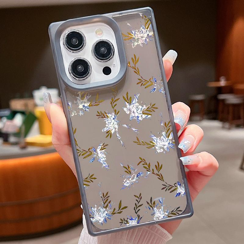 Moteblomstertrykk slankt mykt deksel til iPhone 16 Pro Max 15 Plus 14 13 Pro 12 11 Klar TPU støtsikkert silikongjennomsiktig telefondeksel