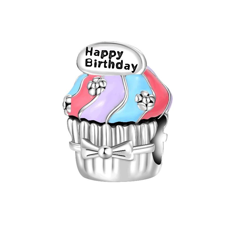 925 Silver Jellyfish Pendant Bead Sparkling Purple Charm for DIY Bracelet Jewelry Accessories Birthday Gift