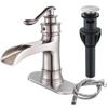 Waterfall Bathroom Faucet Oil Rubbed Bronze Single Handle Lavatory Mixer Tap  Vessel Sink Faucet Farmhouse Vanity  Sink Faucet