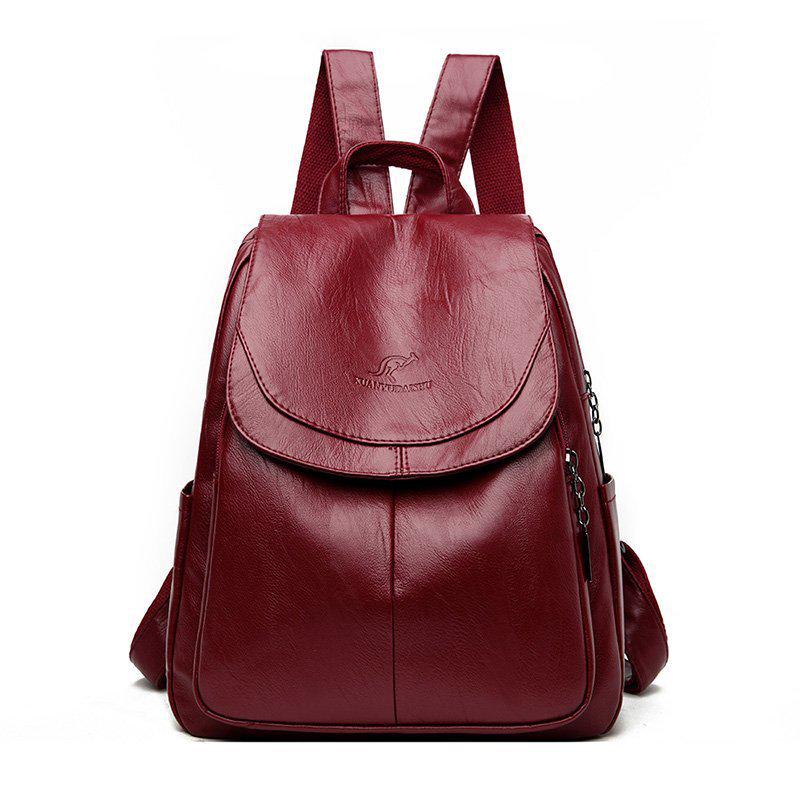 Mochila de Viagem Feminina de Couro Macio de Grande Capacidade - Versátil Bolsa Estudantil Casual Nova 2025
