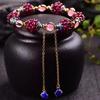 Natural Garnet Woven Ball Bracelet Hollow Garnet Small Fish Bracelet Single Loop Fashion Women's Bracelet