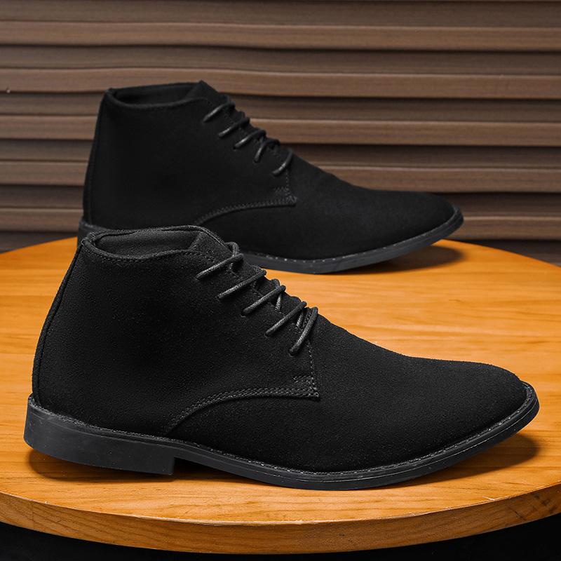 Fashion Trend Mens Autumn Spring Boots Winter High-top Leather Booty Hightcut Retro Men's Winter Walking Casual Boots