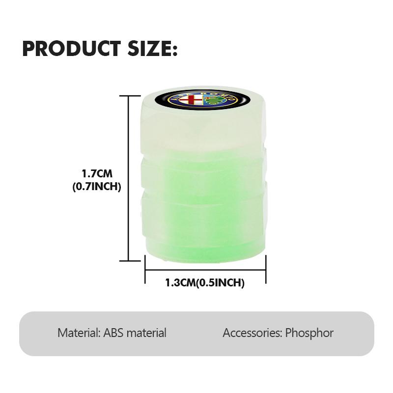 2026 Gorąca Naklejka Świecące Nakładki na Zawory Kół Samochodowych Opony Pokrowce Przeciwpyłowe na Trzonki Felg Do Alfa Romeo 159 Giulietta Giulia 147 Mito 156