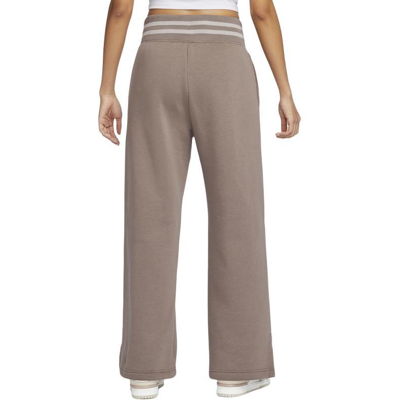 Nike Sportswear Phoenix Fleece NSW Fleece Lined High Rise Wide Leg Lace Up Knitted Sweatpants Women's Mink Brown HJ0910-233