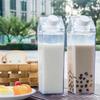 500ml/1000ml Milchkarton Wasserflasche Transparenter Kunststoff Tragbare Klare Box Für Saft Tee Milchflaschen Trinkbecher