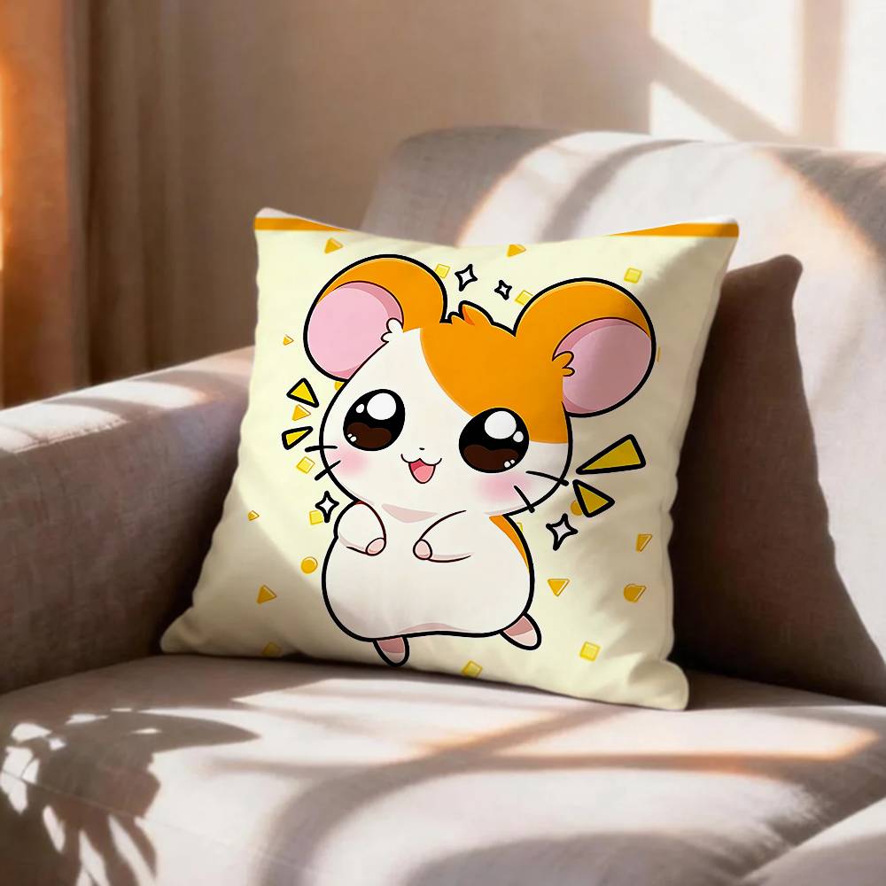 Japanese HHamster Cute   Pillow Case Pattern Printed Pillowcase For Living Room Sofa Cushion Cover