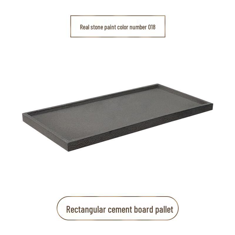 Rectangular Stone-Look Concrete Planter Tray with Wheels