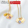 EManco DIY Personalized Initials Customized Name Necklace Glitter Birthstone Pendant Ladies Gifts Dropshipping