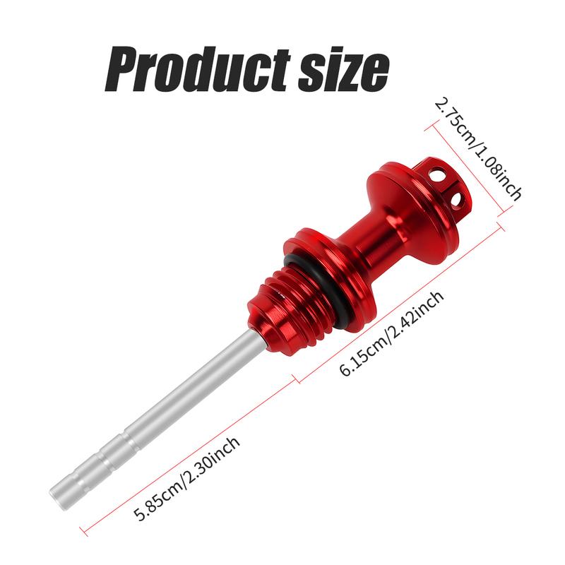 1pc Motorcycle Scooter Engine Red Blue Black Gold Silver Aluminum Oil Dipstick Filler Cap Plug Engine Crankcase Oil Level Gauge