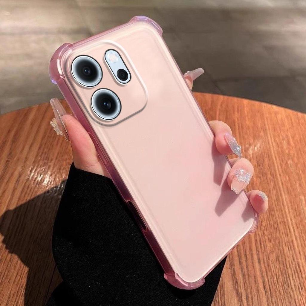 Case for OPPO Reno14 F 5G Shockproof Airbag Bumper Casing Frosted Translucent Cover