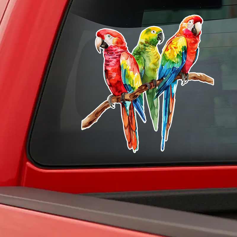 Autoaufkleber Aquarell Papagei Wasserdichte Vinyl-Aufkleber Auto Karosserie Fenster Stoßstange Dekor Motorrad Helm Aufkleber TM105