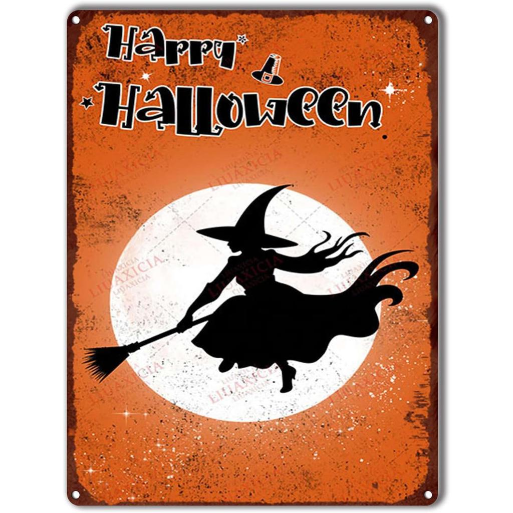 In A World Full of Princesses Be A Witch Happy Halloween Metal Tin signs Indoor & Outdoor Home Bar Coffee Wall Decor Posters