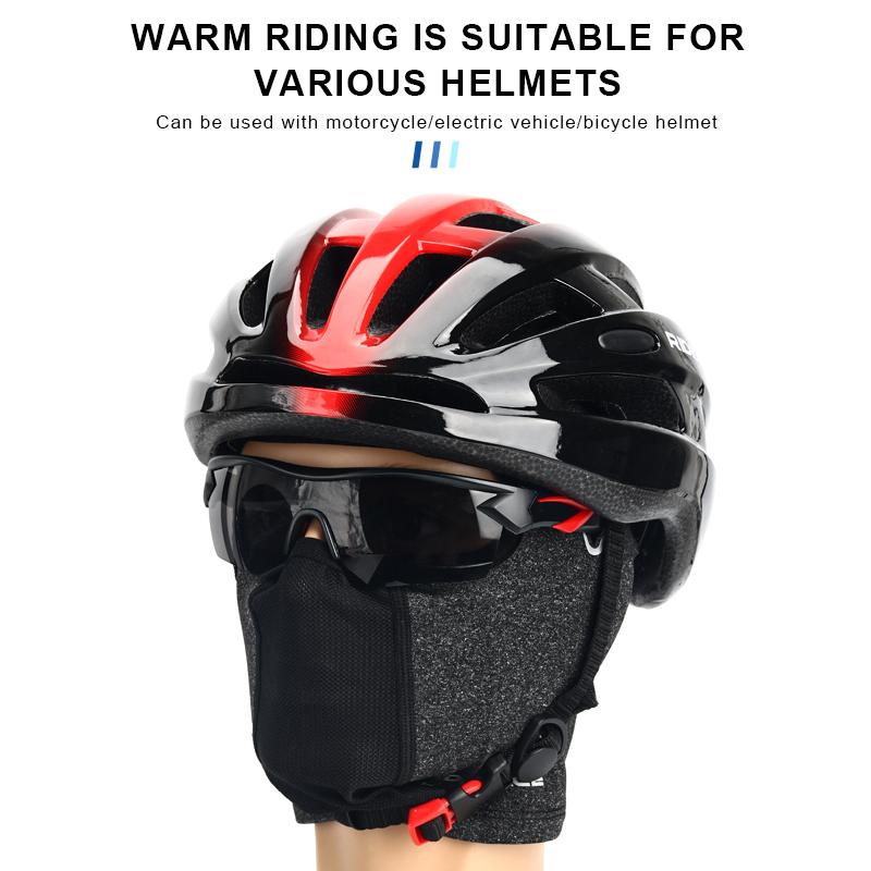 Winter Fleece Cycling Cap With Glasses Hole Full Face Cover Mask Headwear Bike Headwear Balaclava Hiking Climbing Helmet Liner
