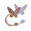 1 Piece Gold Color Butterfly Ear Clips Fashion Personalized Zircon Insect Ear Cuff Clip Earrings for Women Girls
