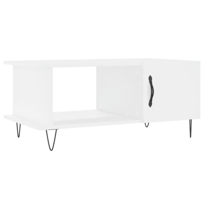 VidaXL Table basse blanc 90x50x40 cm bois d'ingénierie 829484