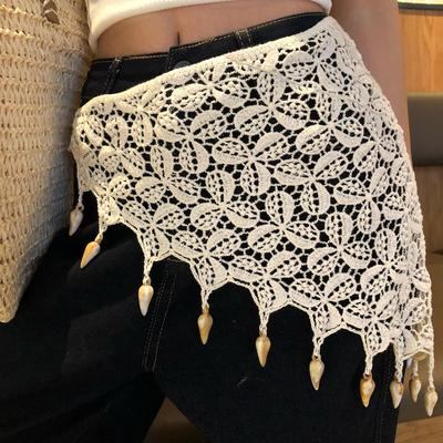 Women's High-End Three-Leaf Clover Fringe Knit Scarf-Skirt