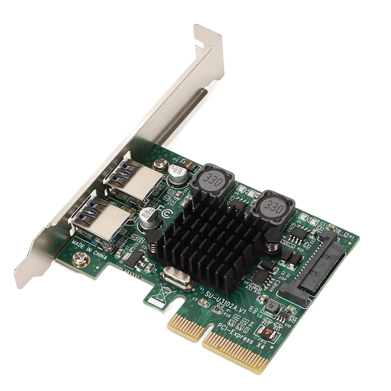 

USB3.2 Expansion Card 2 Ports High Speed 10Gbps ASM3142 Chip USB Expansion Card for Win Xp for Win7 for Win8 for Win10