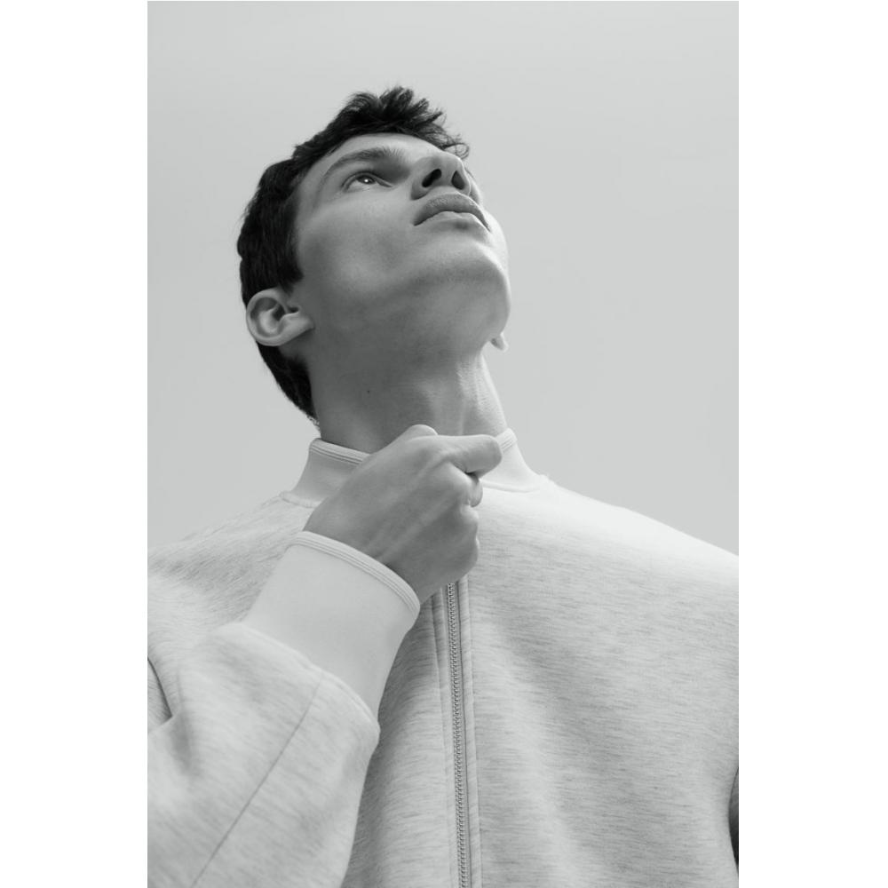 H M Regular Fit Jersey boMber Jacket ligHt Grey Melange