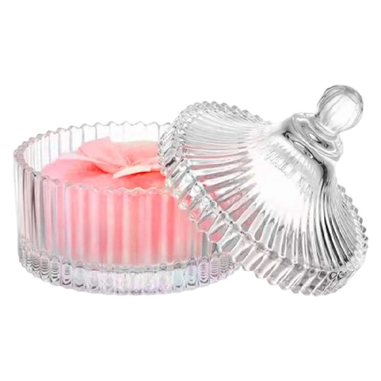 

Large Body Powder Puff Clear Cosmetic Jar Multiple Functional Container For Powder Whiffs Cotton Mattresses