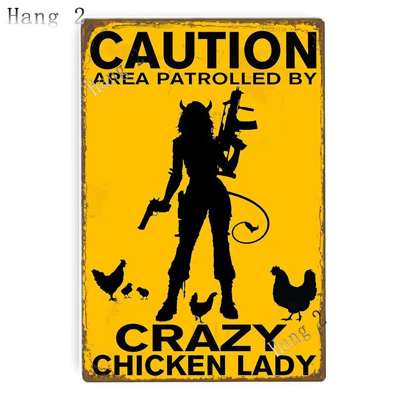 Funny Chicken Coop Sign Slow Chickens At Play Caution Vintage Chicken Warning Tin Signs for Farmhouse Gate Fence Wall 8x12 Inch